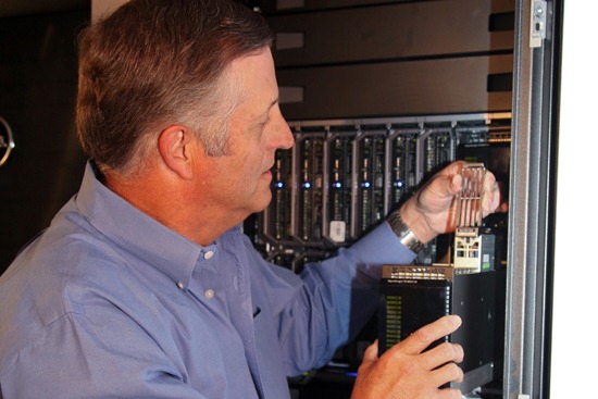 Darren Thomas with the Dell's new EqualLogic Blade Array