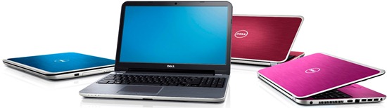 Four Dell Inspiron 15R (5521) notebook computers.