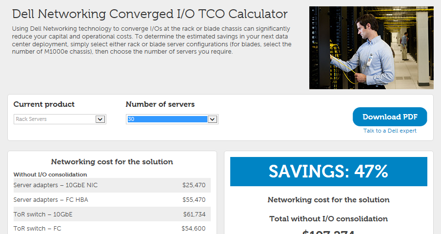 Discover lower TCO for your data center with Dell's Converged I/O Calculator  | Dell USA