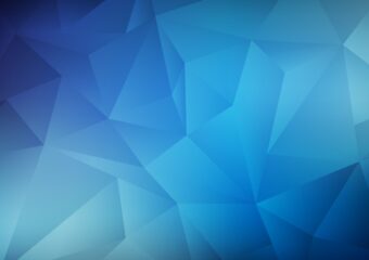 Polygons of various sizes and shades of blue in an abstract image.