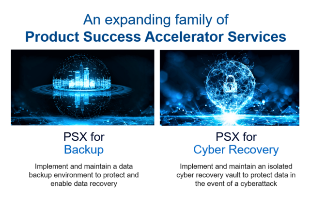 Product Success Accelerator Services family - PSX for Backup and PSX for Cyber Recovery. 